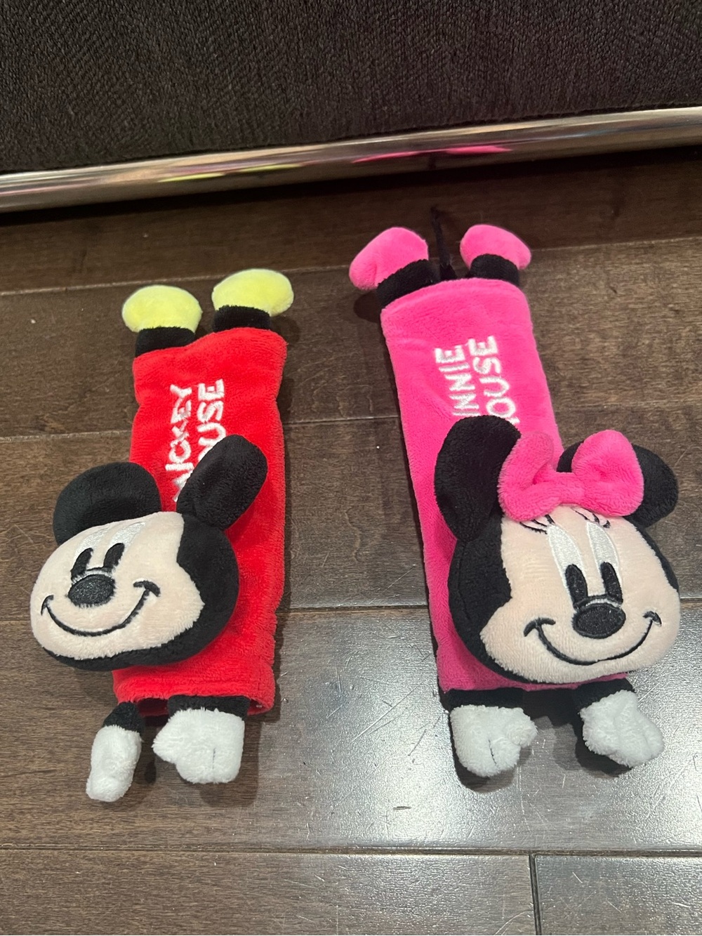 Disney Mickey & Minnie Plush Seat Belt Covers - Red & Pink
